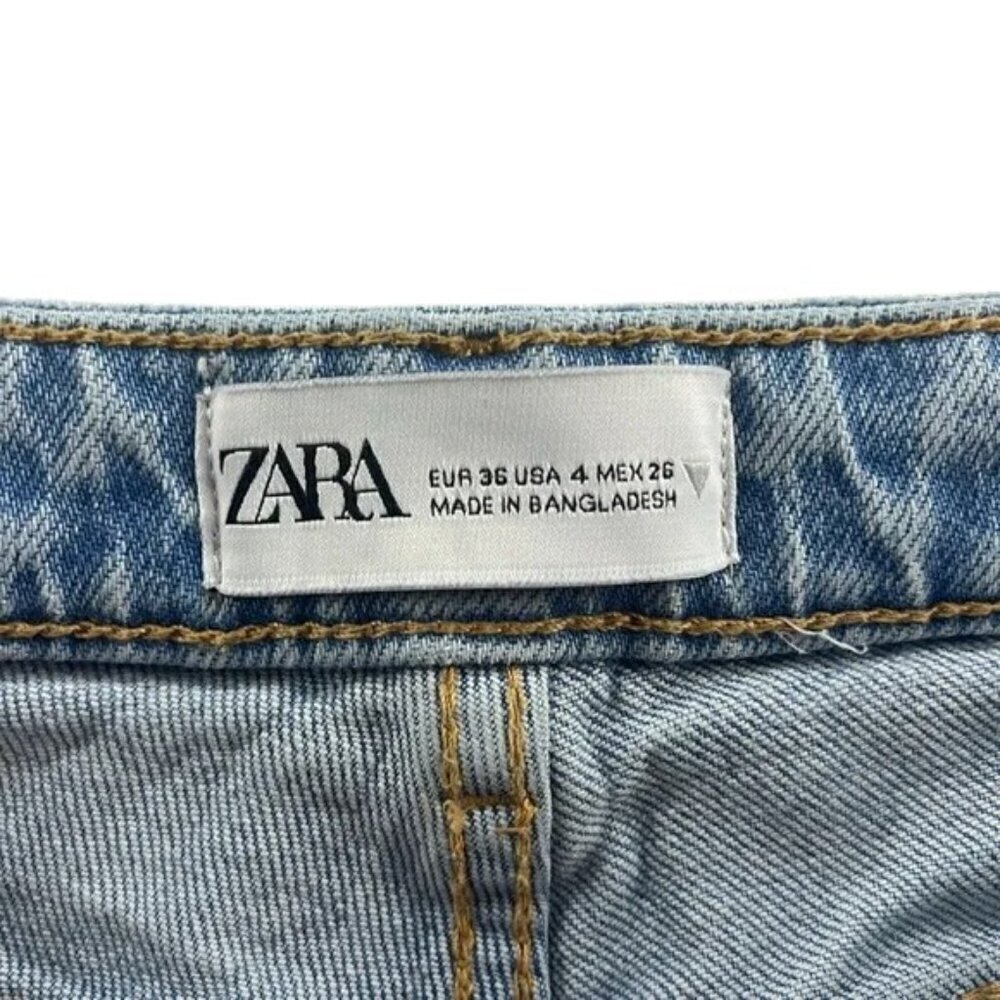 Zara High Rise Distressed Jeans Size 4 - Picture 8 of 13